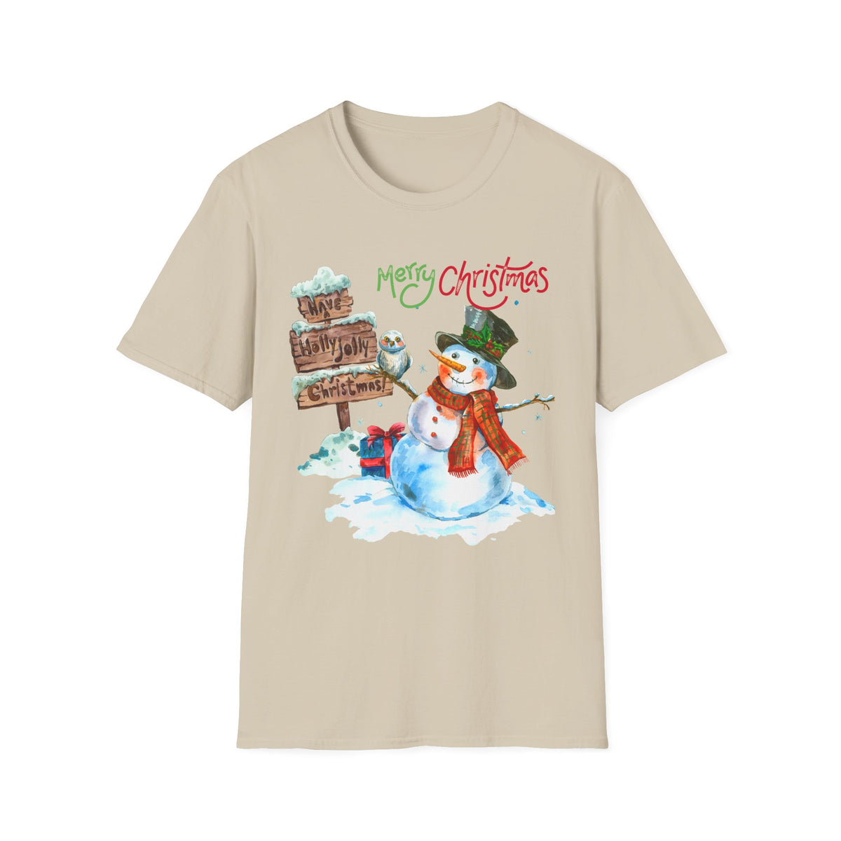 Merry Christmas Snowman T-Shirt — Festive Holiday Graphic Tee