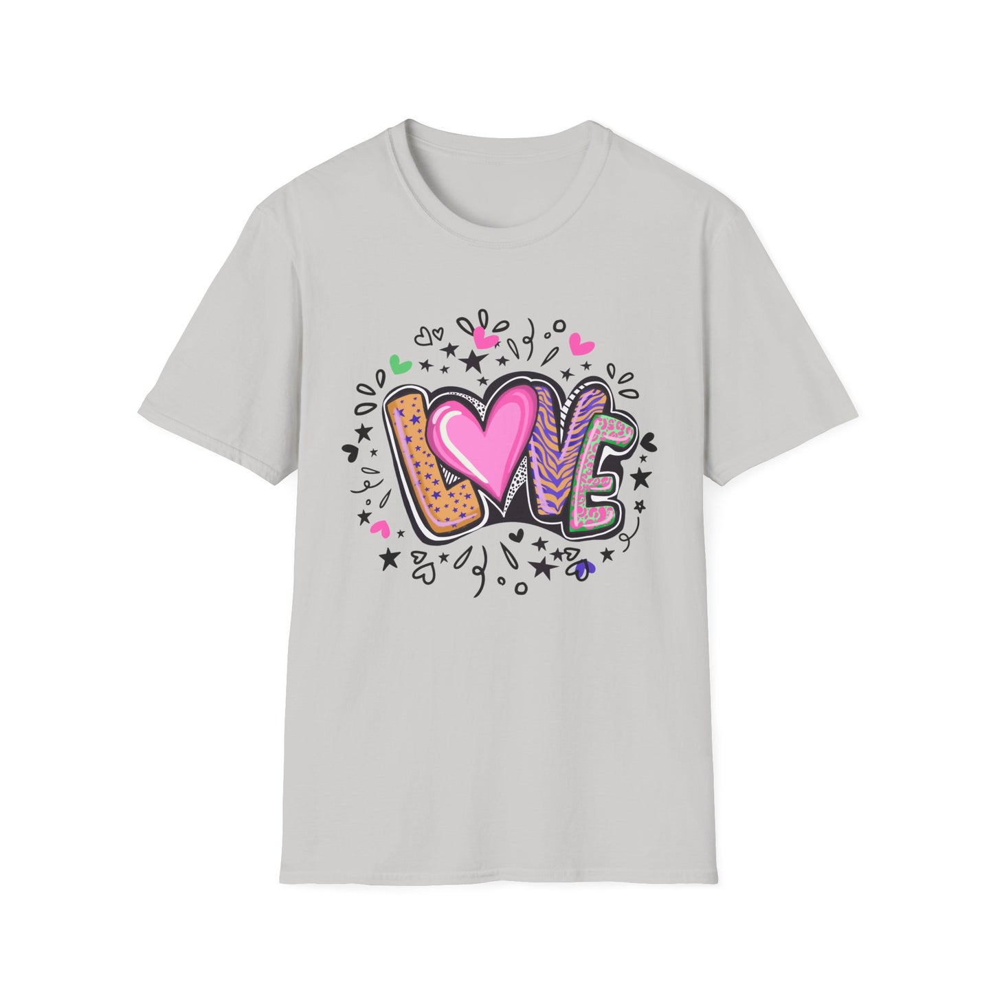 Colorful Love Graphic Unisex Softstyle T-Shirt