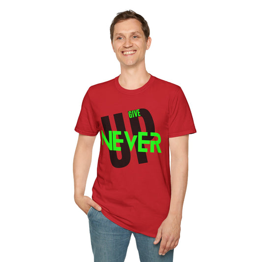 Motivational Unisex Softstyle T-Shirt - 'Never Give Up' Inspiration