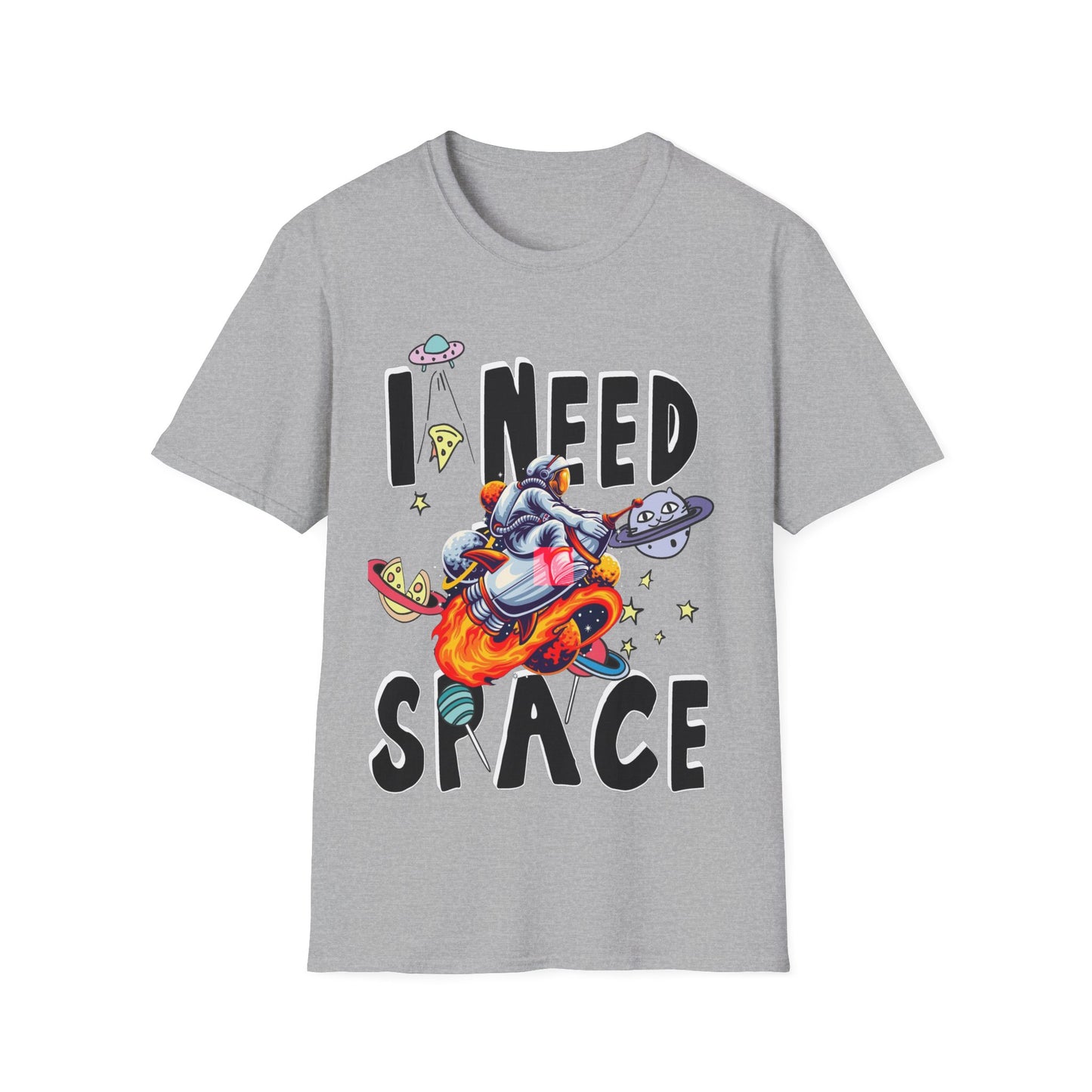 I Need Space Astronaut on a Rocket Unisex Tee