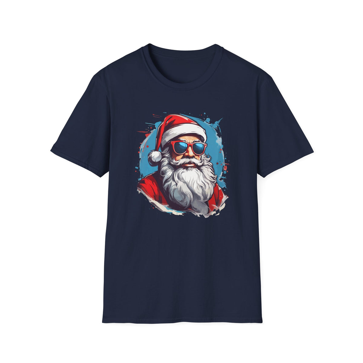 Cool Sunglasses Santa T-Shirt — Retro Hipster Christmas Tee