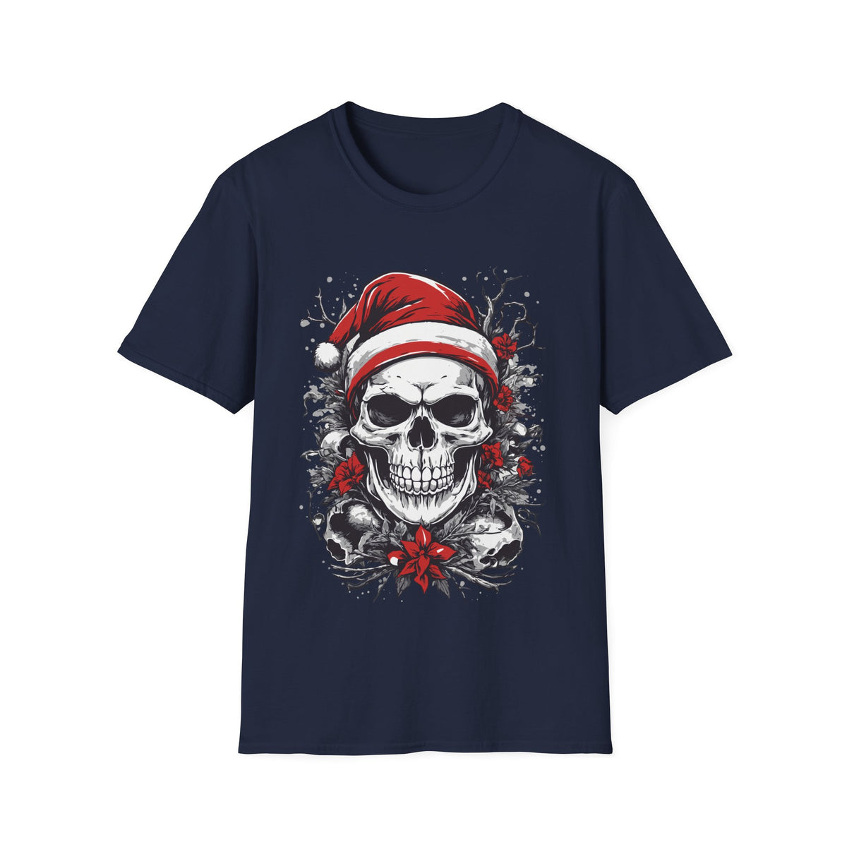 Skull Santa T-Shirt — Gothic Christmas Holiday Tee