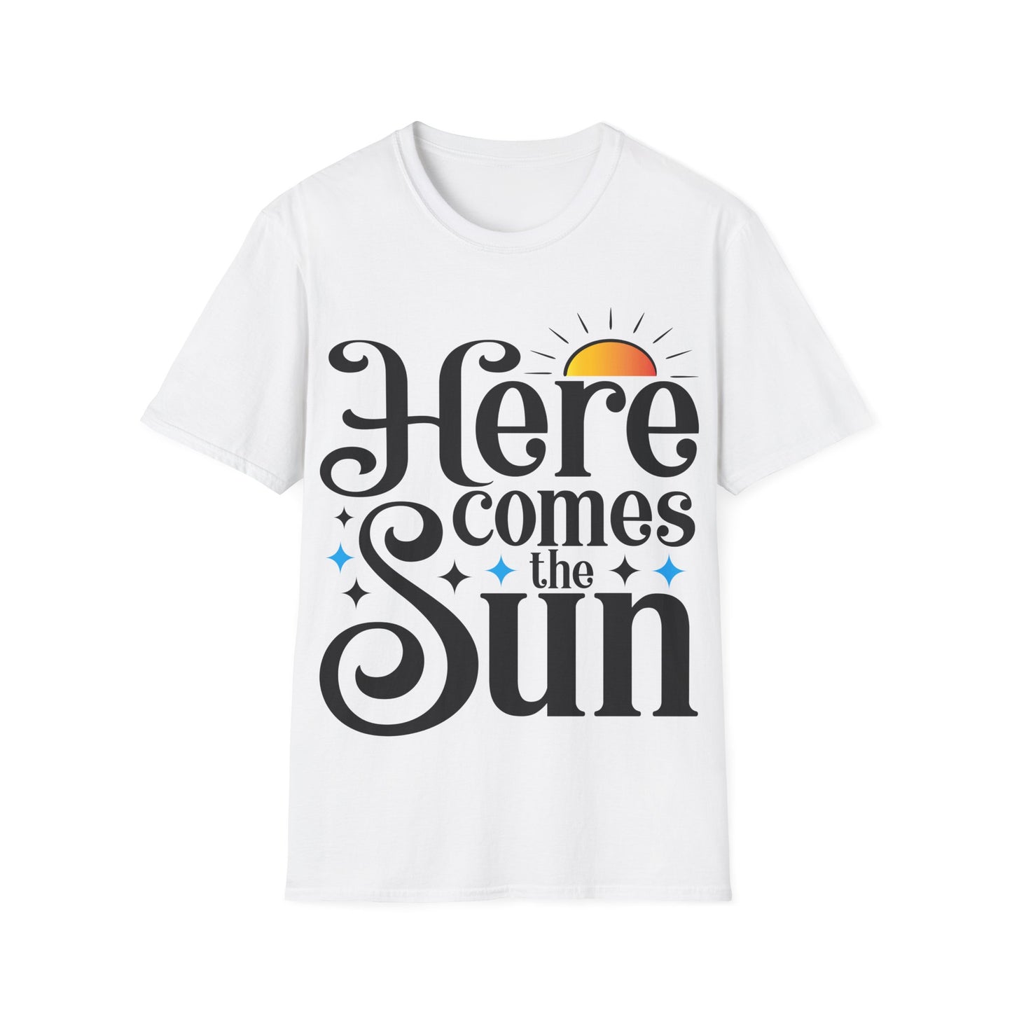 Here Comes the Sun T-Shirt — Retro Sunrise Graphic Tee