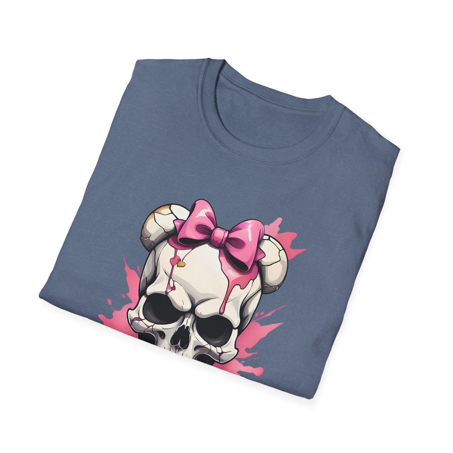 Skull Girl Graphic T-Shirt — Pink Bow Punk Skull Tee