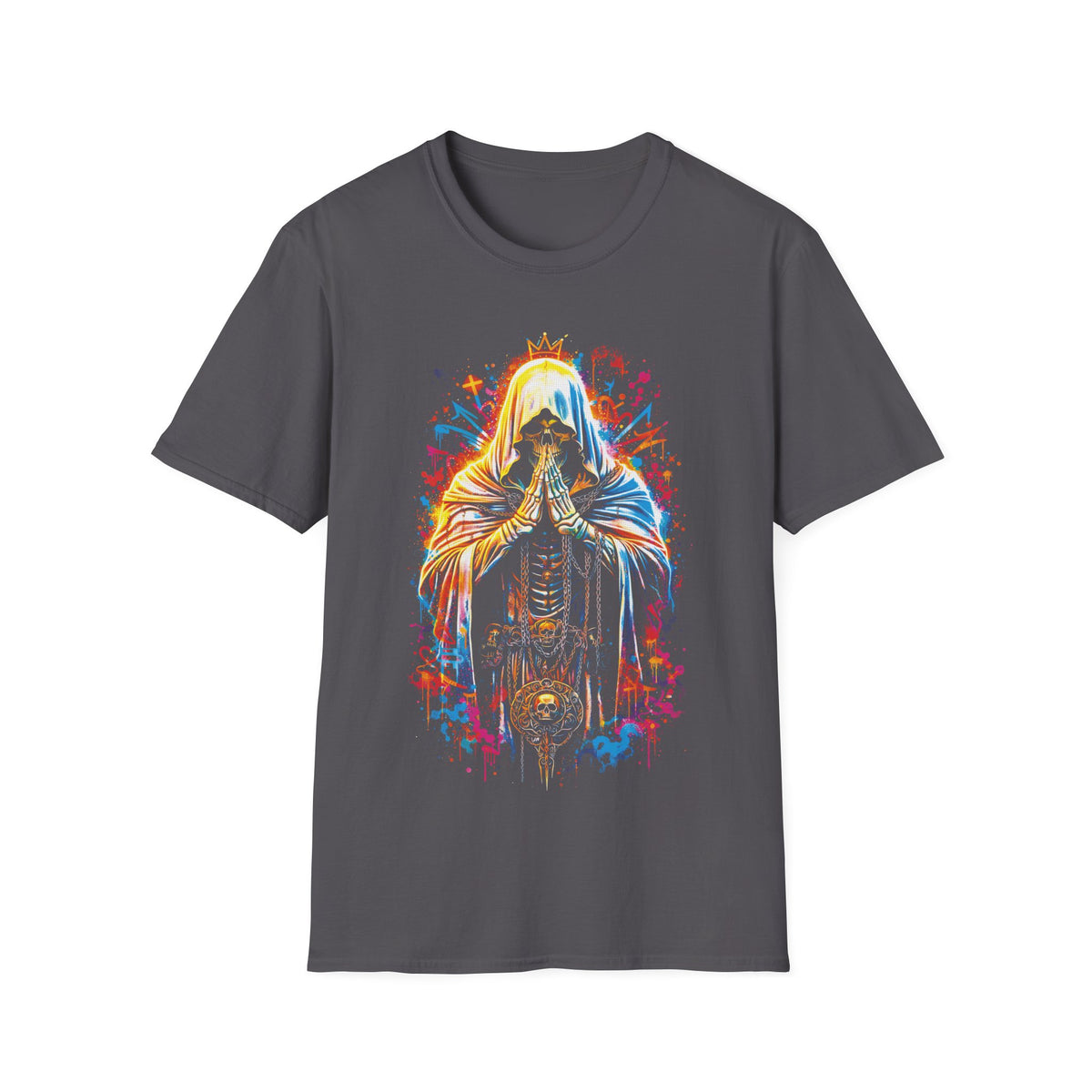 Mystical Hooded Figure Graphic T-Shirt