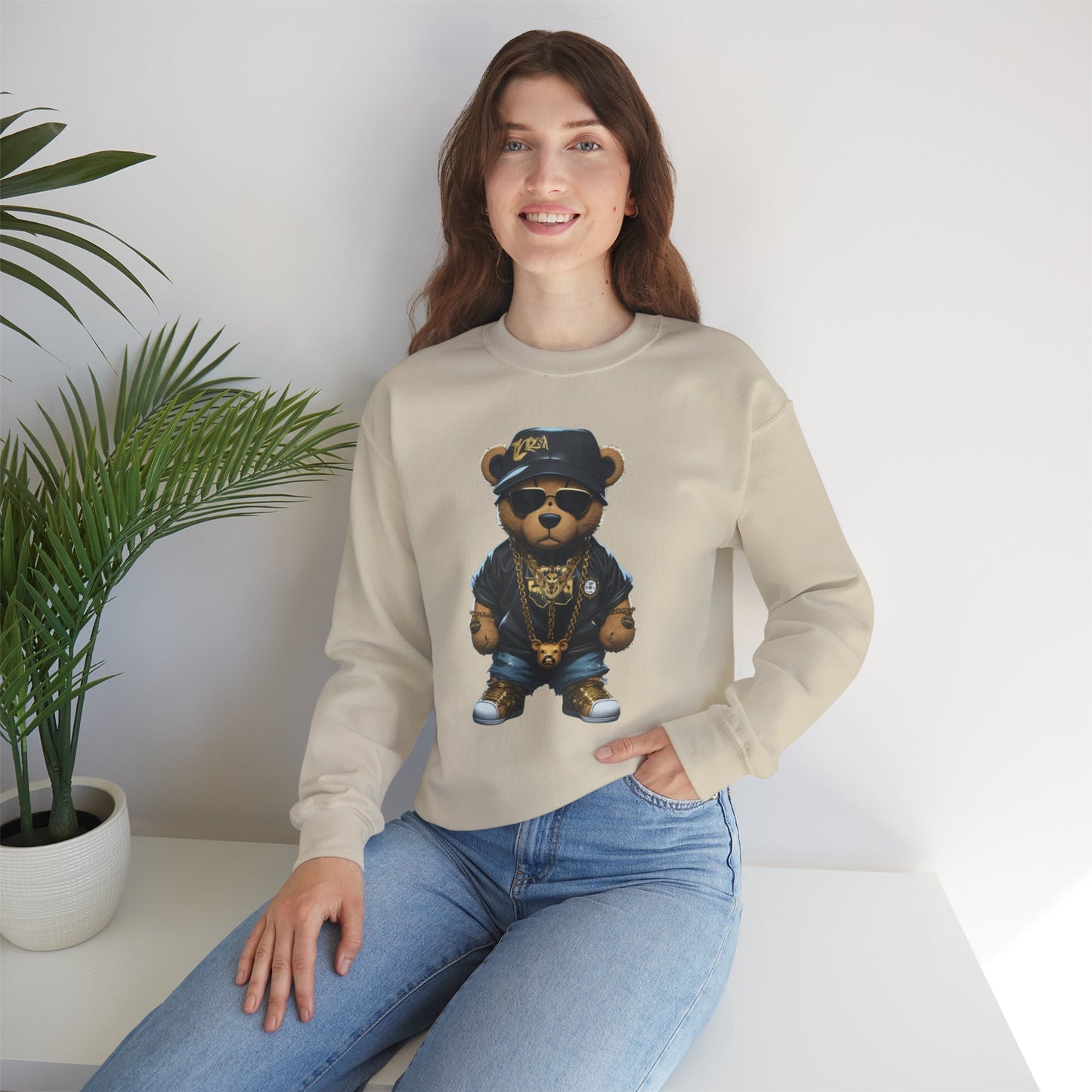 Blinged-Out Bear Graphic Sweatshirt