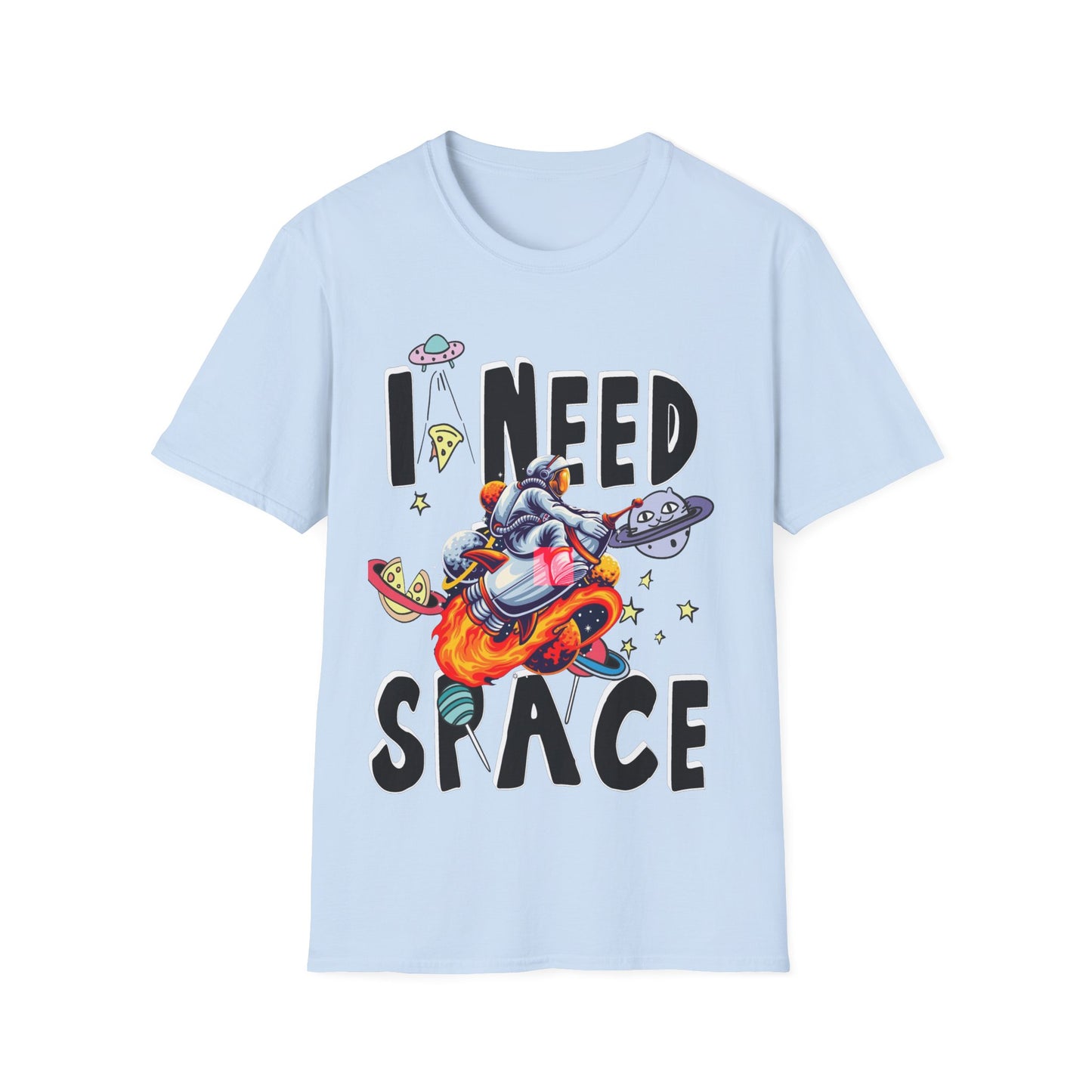 I Need Space Astronaut on a Rocket Unisex Tee