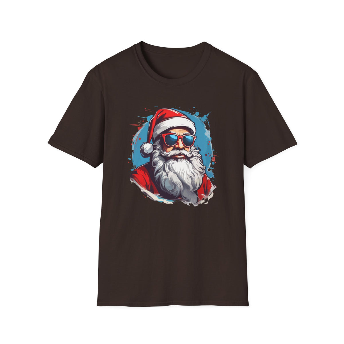 Cool Sunglasses Santa T-Shirt — Retro Hipster Christmas Tee