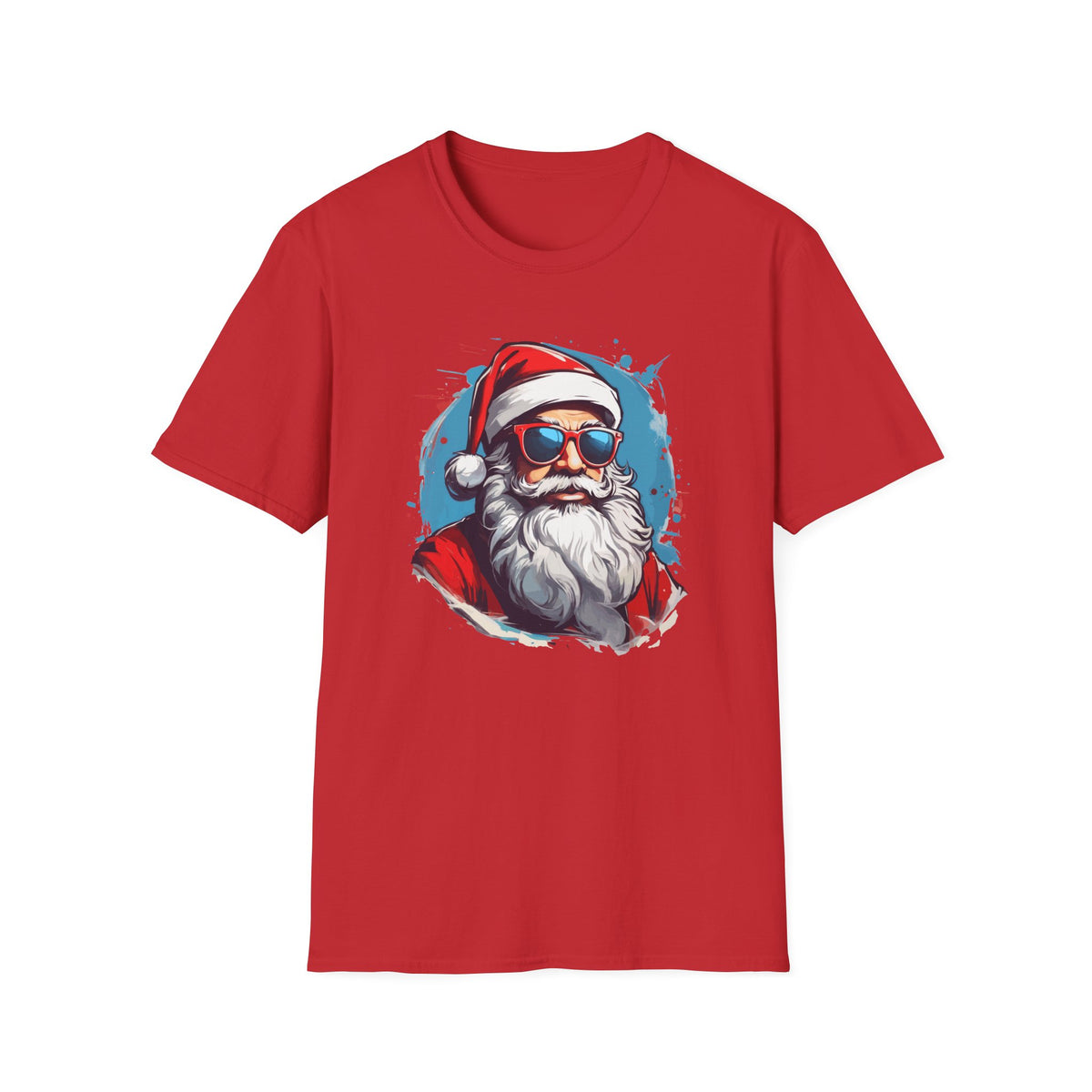 Cool Sunglasses Santa T-Shirt — Retro Hipster Christmas Tee