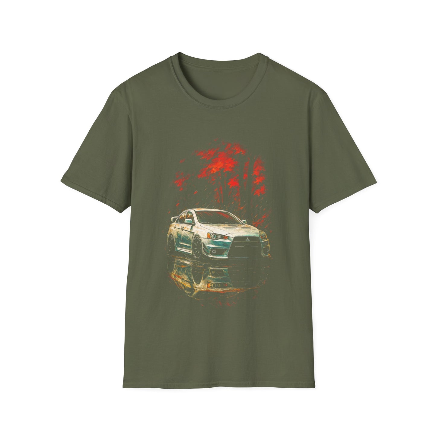 Automotive Tee Reflection Car T-Shirt — Rally Forest