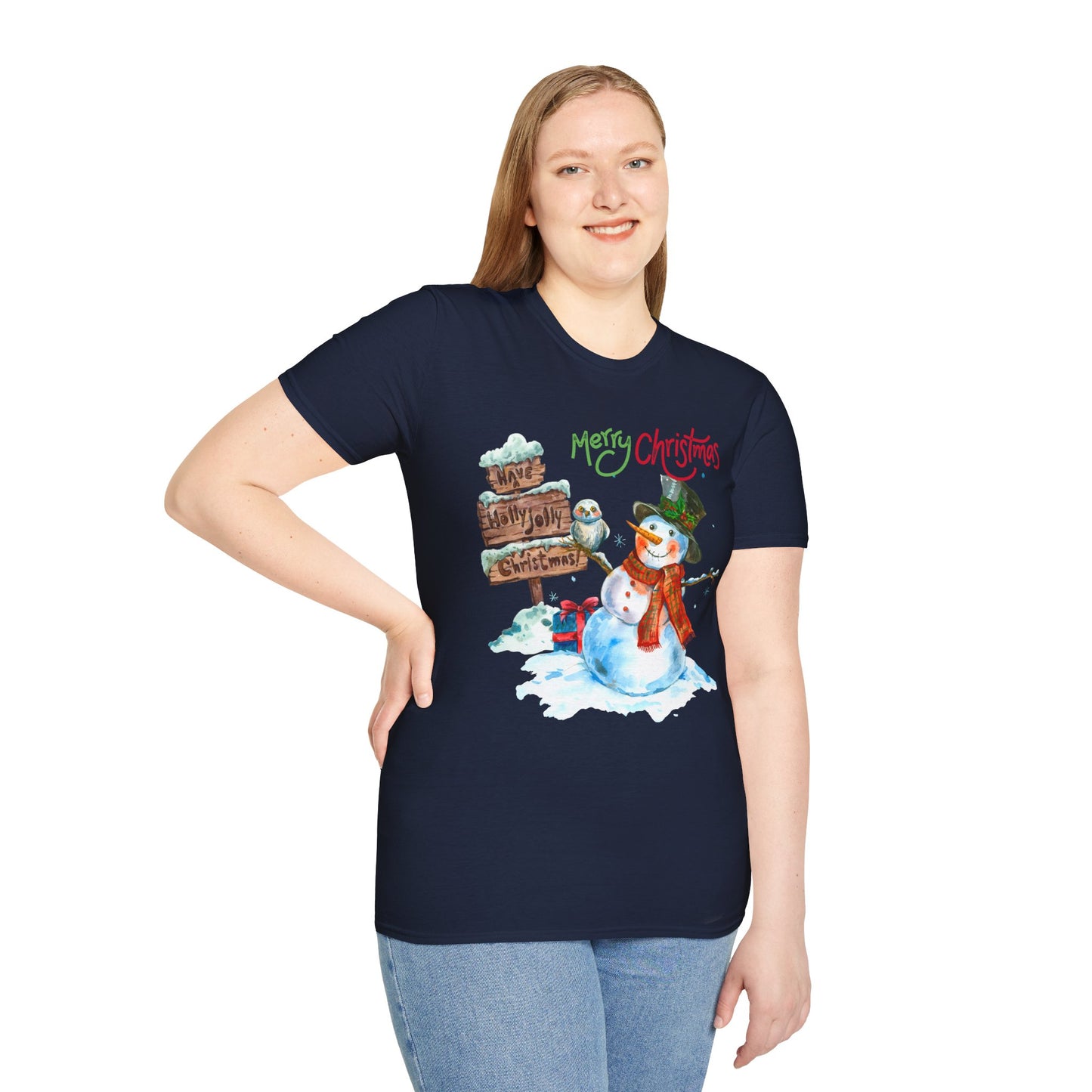 Frosty Fun Merry Christmas Snowman Unisex Tee