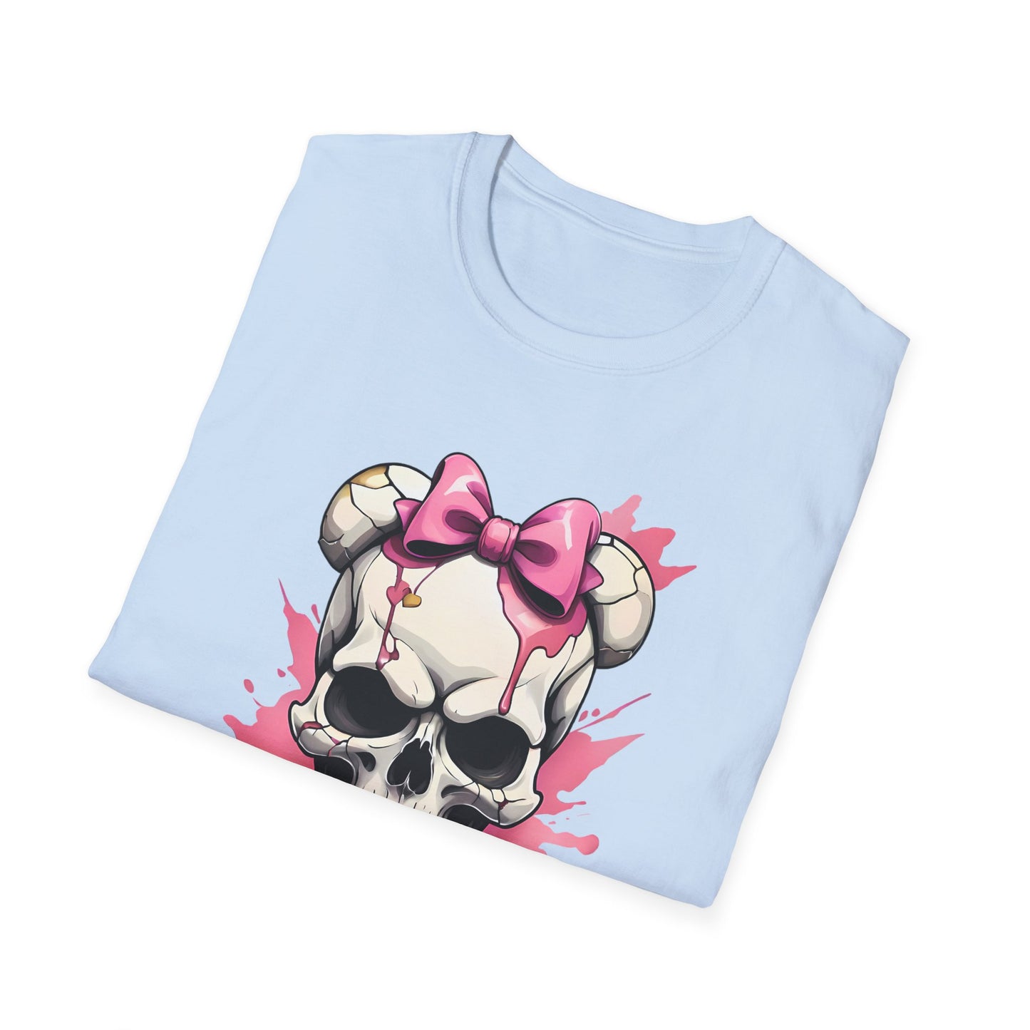 Skull Girl Graphic T-Shirt — Pink Bow Punk Skull Tee