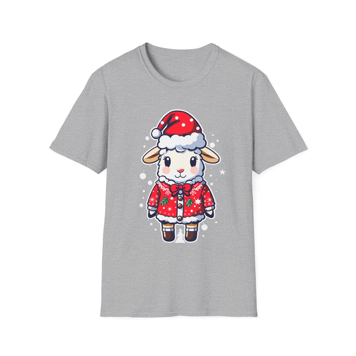 Sheep in Santa Hat T‑Shirt — Cute Christmas Lamb Holiday Tee