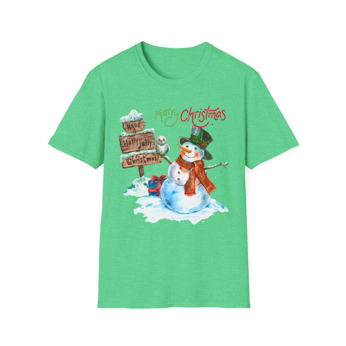Merry Christmas Snowman T-Shirt — Festive Holiday Graphic Tee