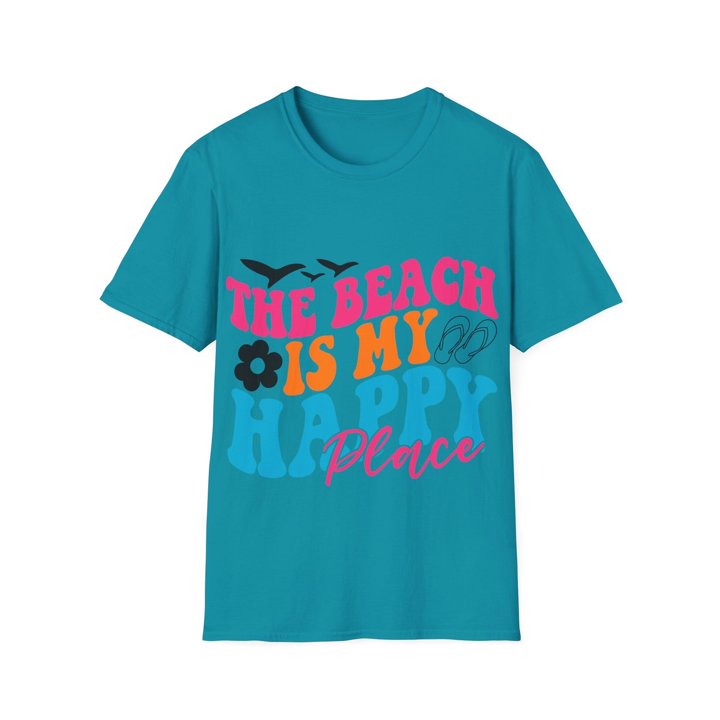 The Beach is my Happy Place ,Unisex Softstyle T-Shirt