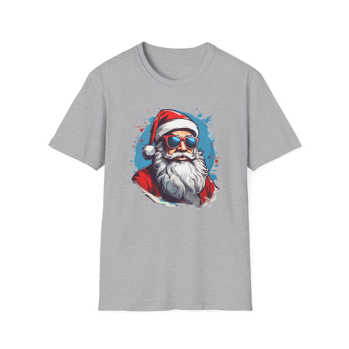 Cool Sunglasses Santa T-Shirt — Retro Hipster Christmas Tee