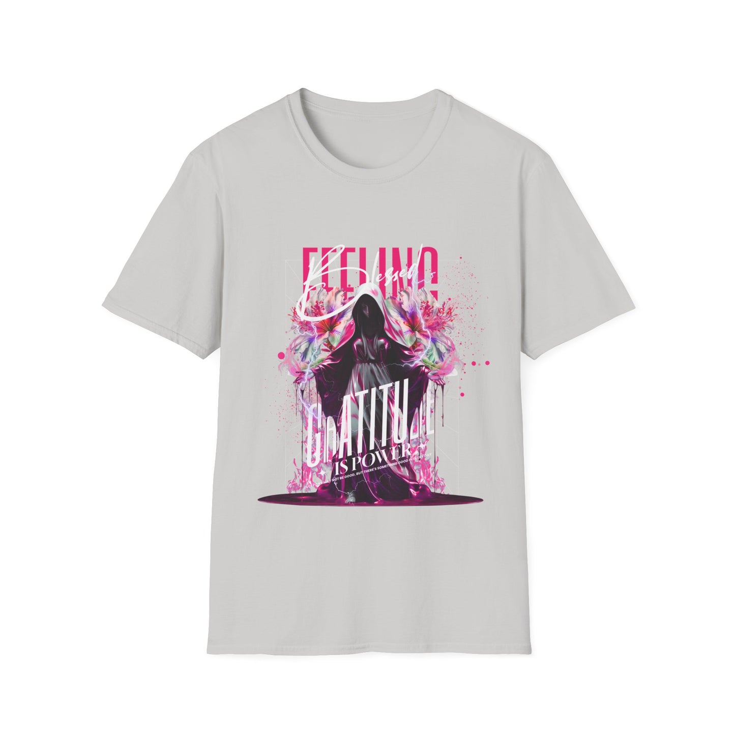 Feeling Beautiful Is Powerful T-Shirt — Floral Hooded Silhouette Tee