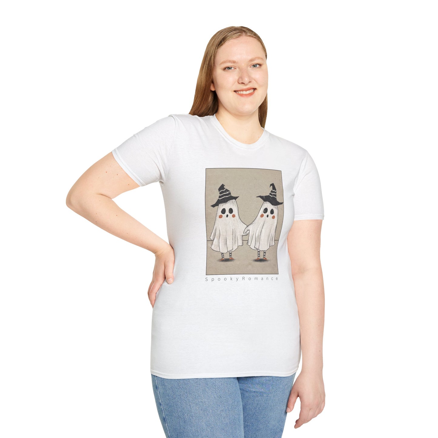 Spooky Romance Ghosts Together Unisex T-Shirt,