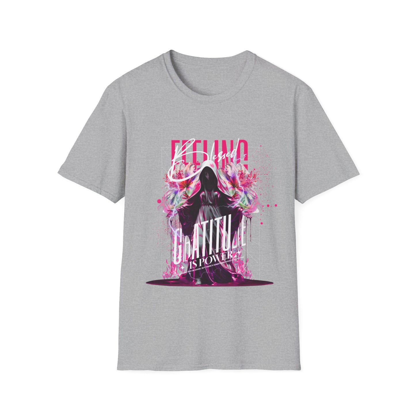 Feeling Beautiful Is Powerful T-Shirt — Floral Hooded Silhouette Tee