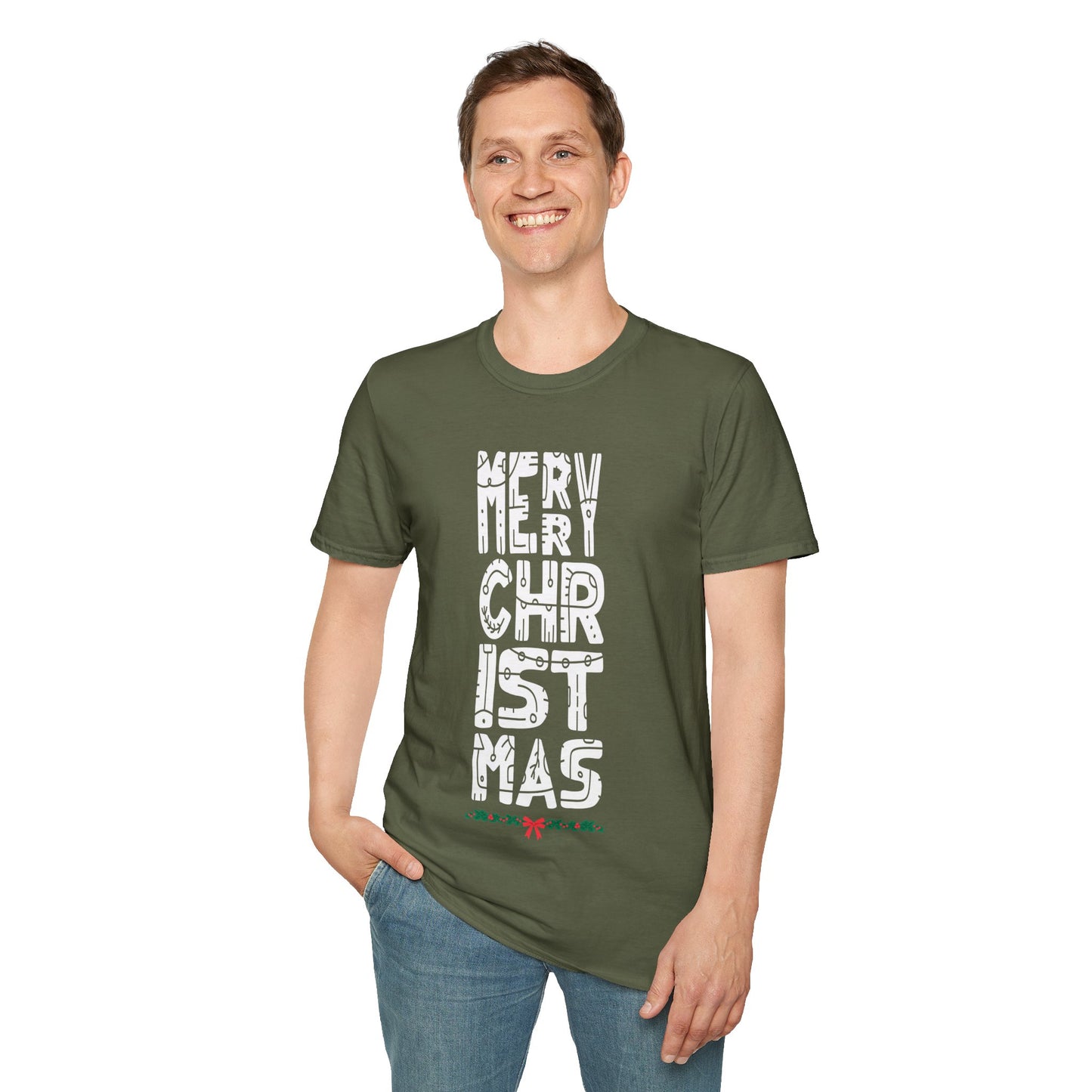 Merry Christmas Eye-Catching Graphic Unisex Tee