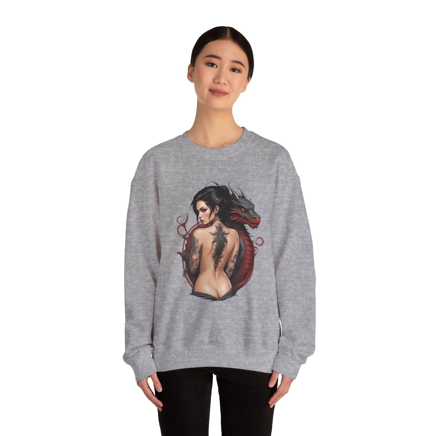 Mystical Dragon & Woman Unisex Graphic Sweatshirt