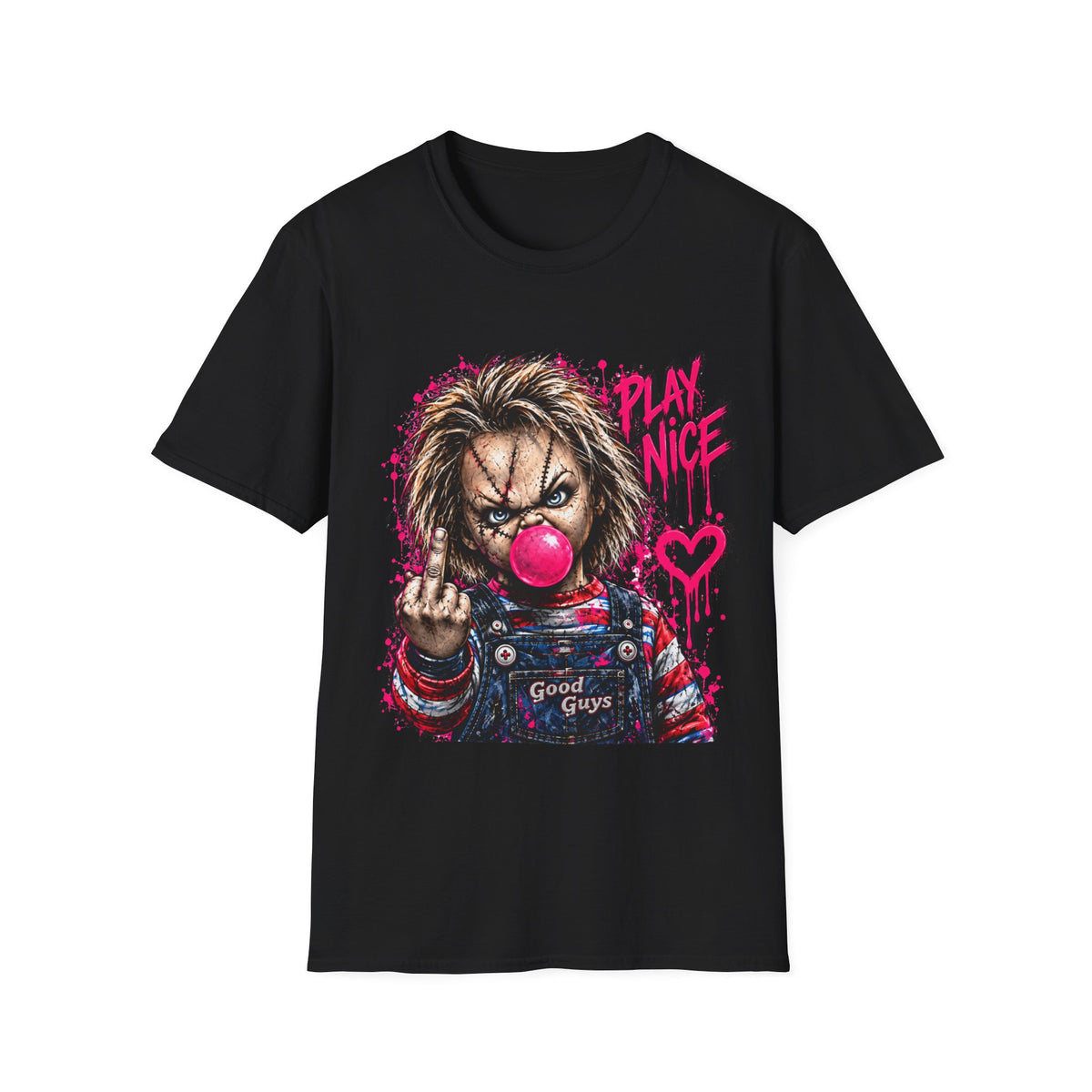 Good Guy  “Play Nice” Horror Graphic T-Shirt