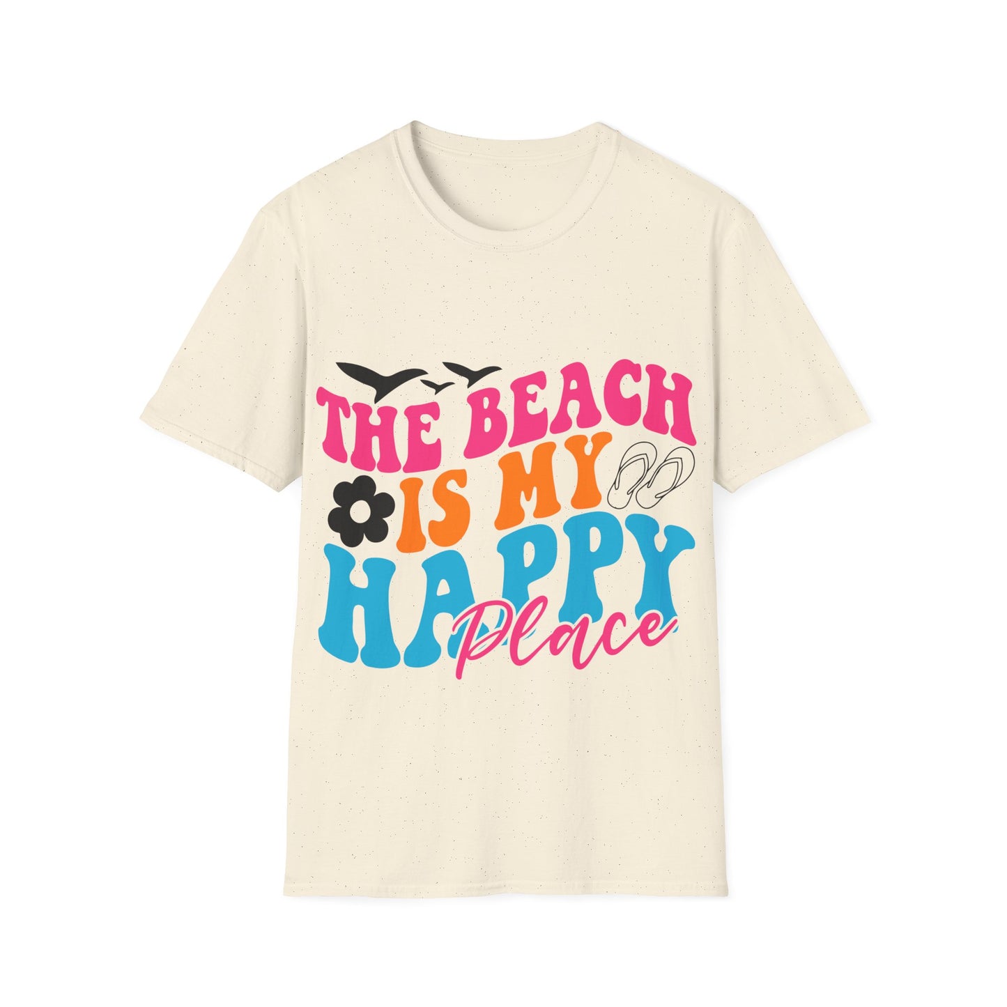 The Beach is my Happy Place ,Unisex Softstyle T-Shirt