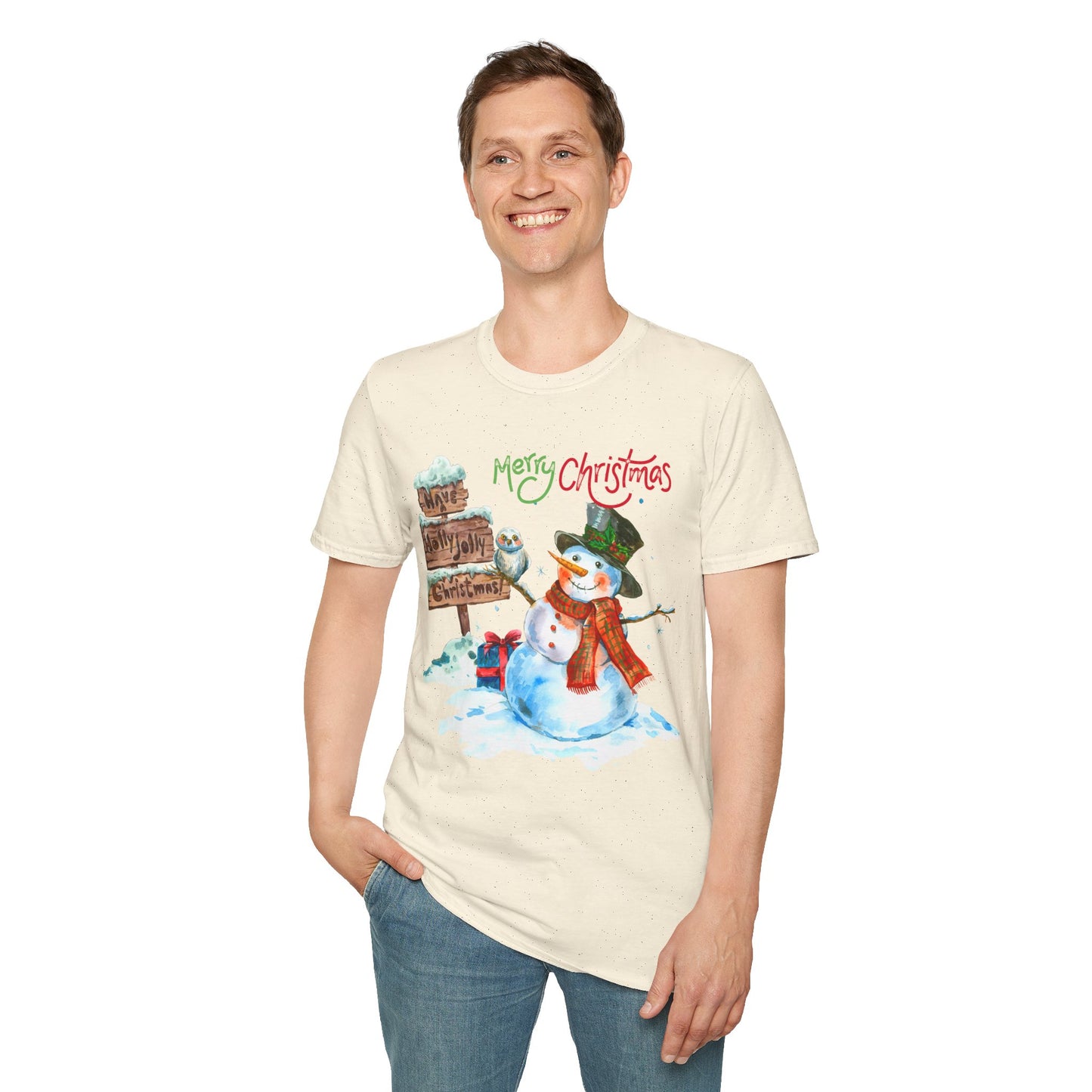 Frosty Fun Merry Christmas Snowman Unisex Tee