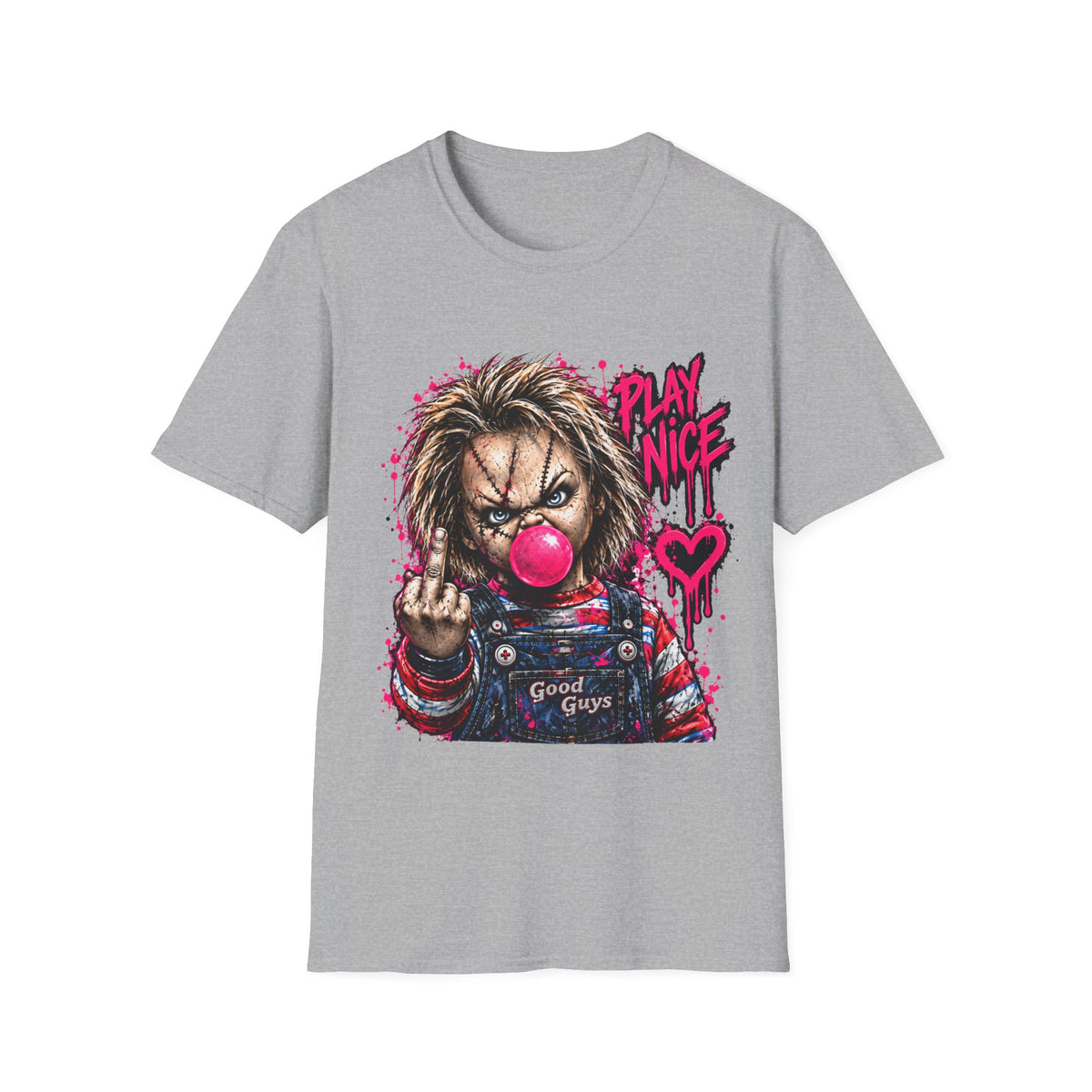 Good Guy  “Play Nice” Horror Graphic T-Shirt