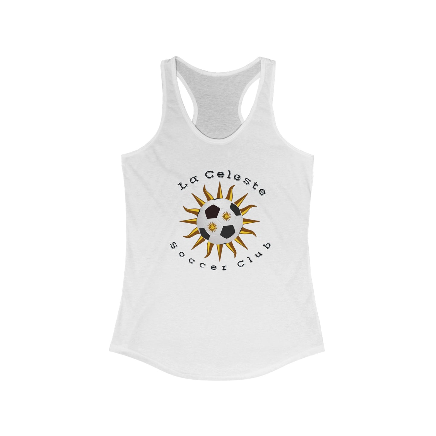 La Celeste Soccer Club Racerback Tank | Sporty Everyday Wear, Summer Activewear, Gifts for Soccer Lovers, Workout Top, Team Apparel