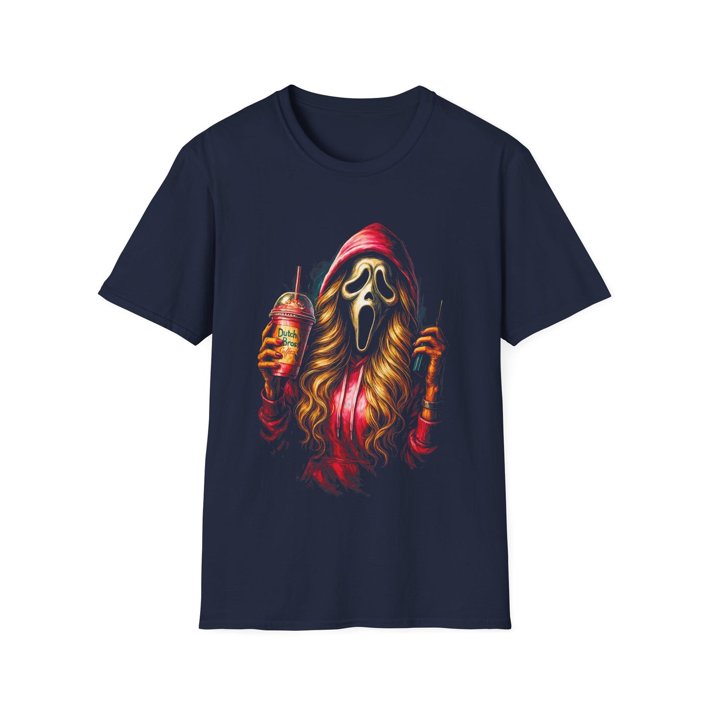 Spooky Mask Girl Hoodie Graphic T-Shirt