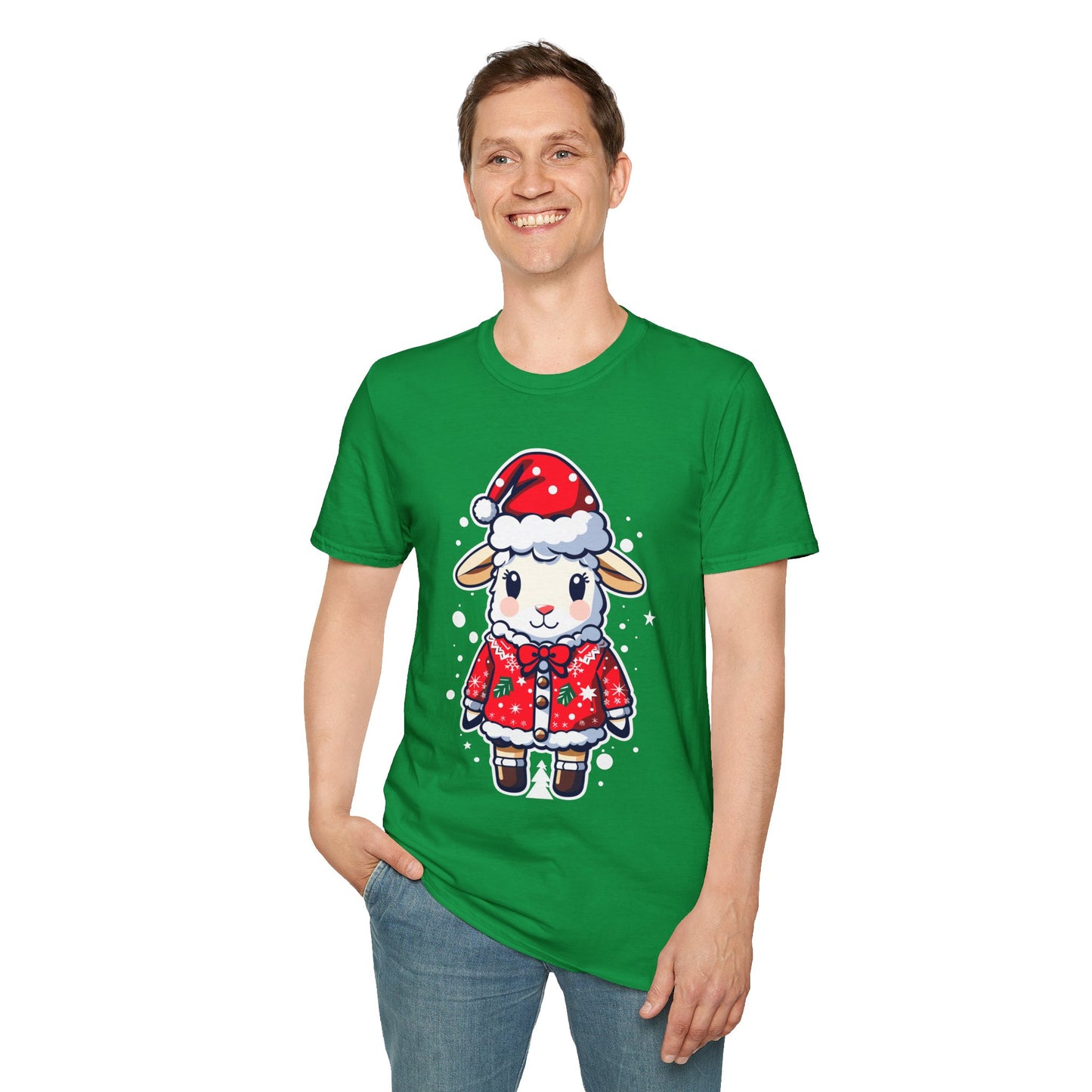 Merry & Bright: Cute Lamb in Holiday Style Tee