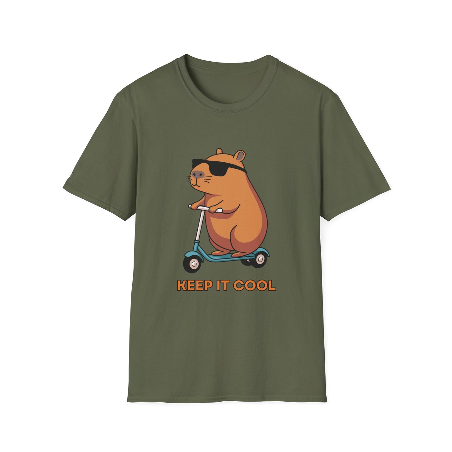 Capybara Keep It Cool Unisex Softstyle T-Shirt - Fun Graphic Tee for Animal Lovers