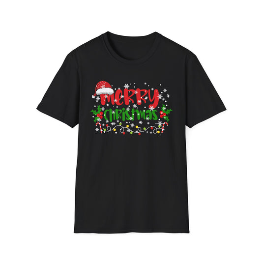 Merry Christmas T-Shirt — Festive Santa Hat Holiday Tee