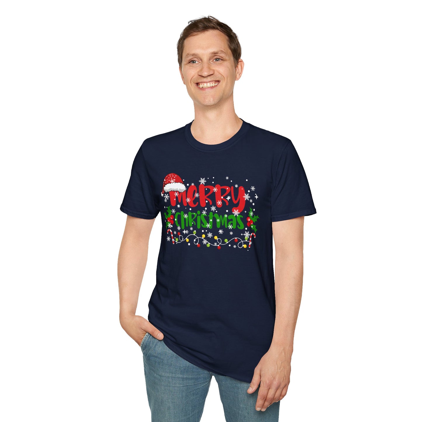 Merry Christmas Lights & Snow Magic  Unisex Tee