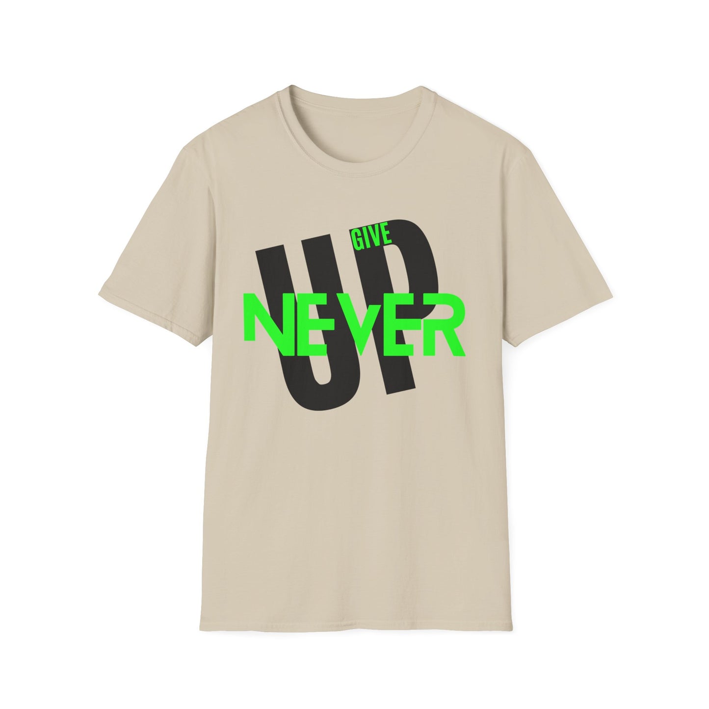 Motivational Unisex Softstyle T-Shirt - 'Never Give Up' Inspiration