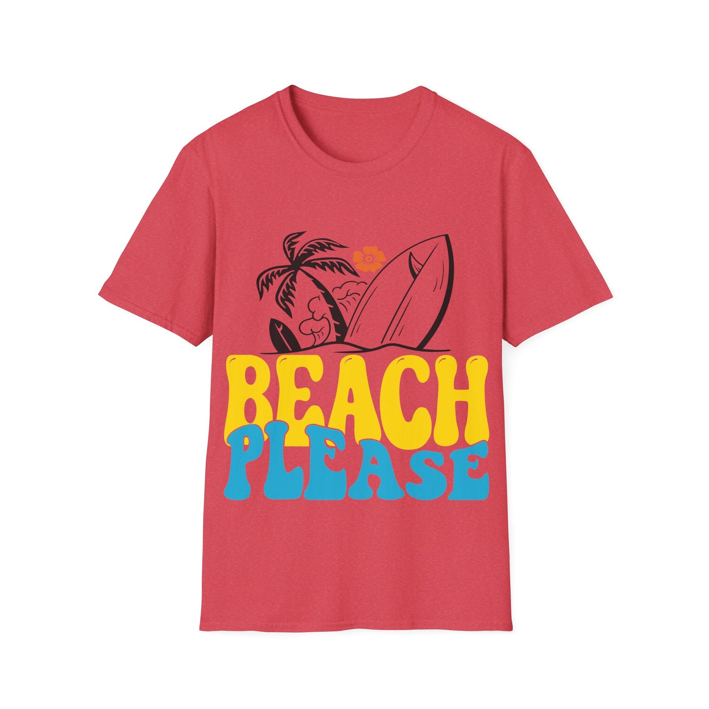 Beach Please T-Shirt – Retro Surf Palm Tree Tee