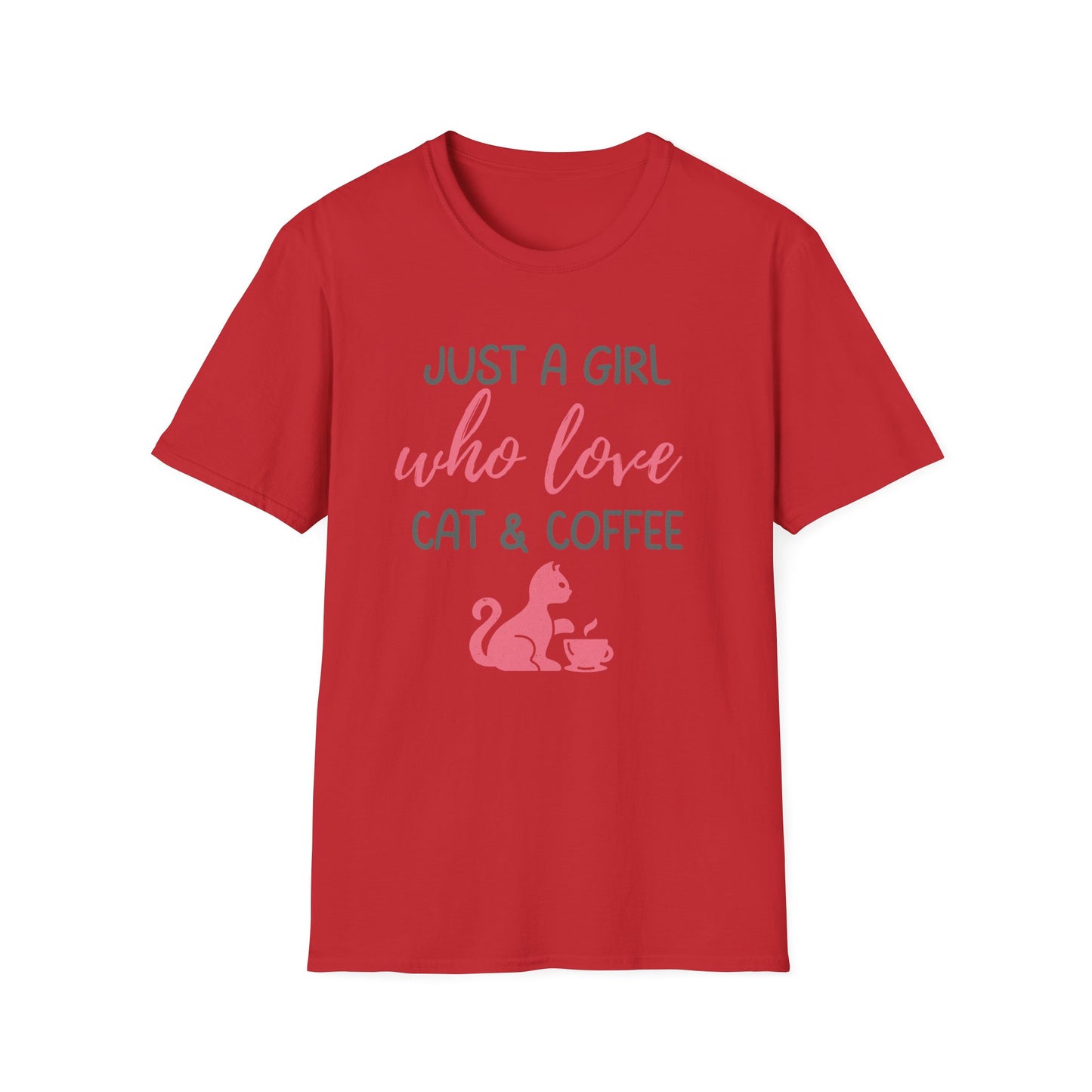 Just a Girl Who Loves Cat & Coffee Softstyle T-Shirt