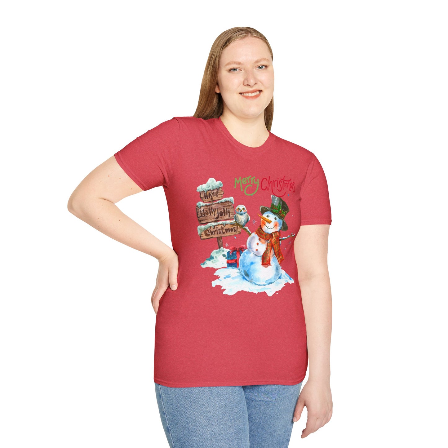 Frosty Fun Merry Christmas Snowman Unisex Tee