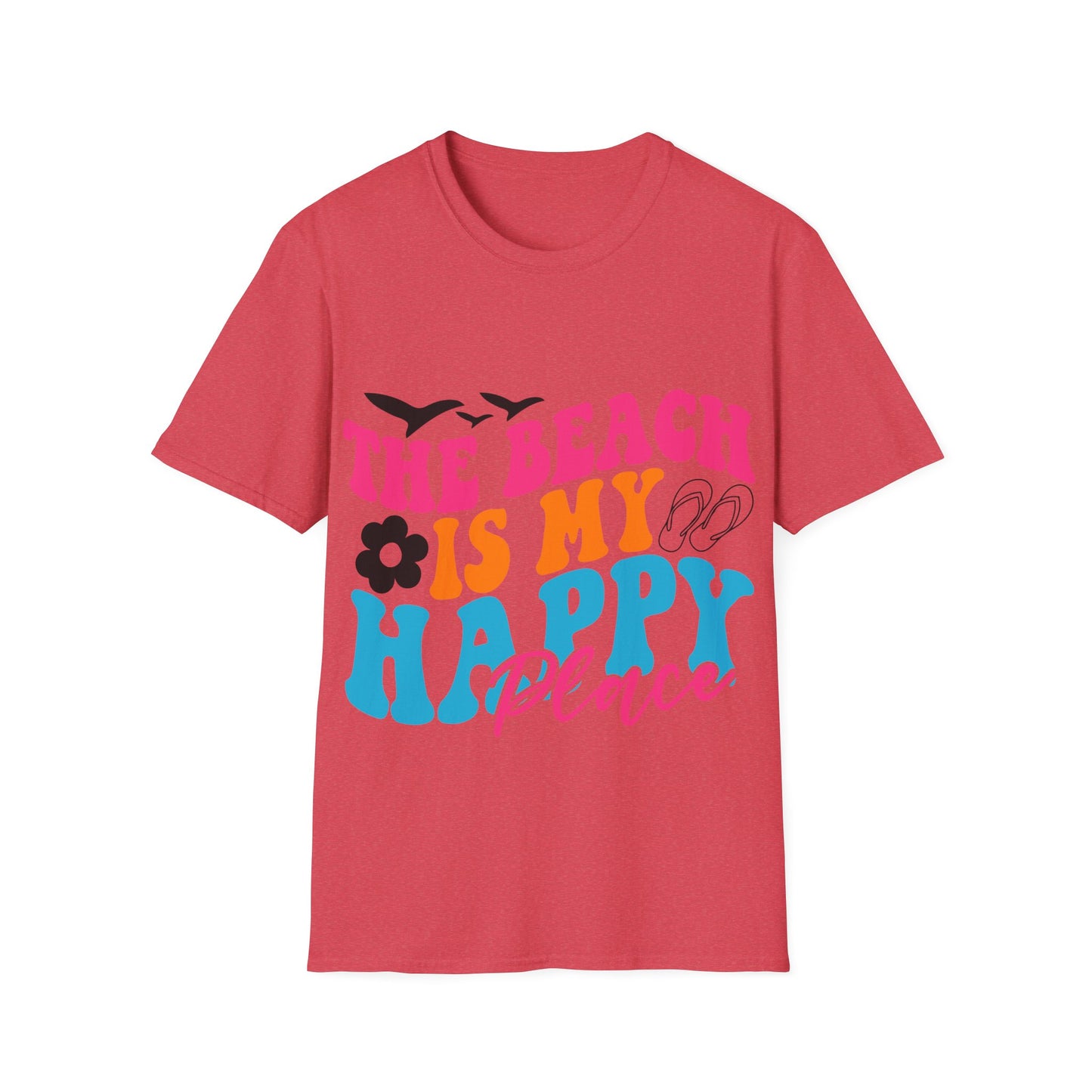 The Beach is my Happy Place ,Unisex Softstyle T-Shirt