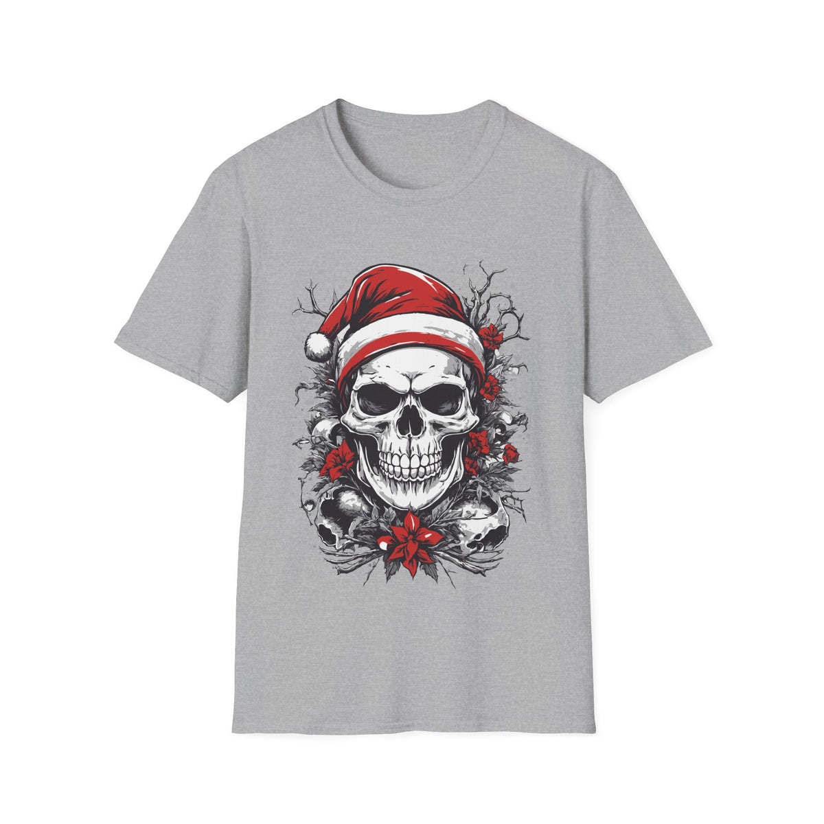 Skull Santa T-Shirt — Gothic Christmas Holiday Tee