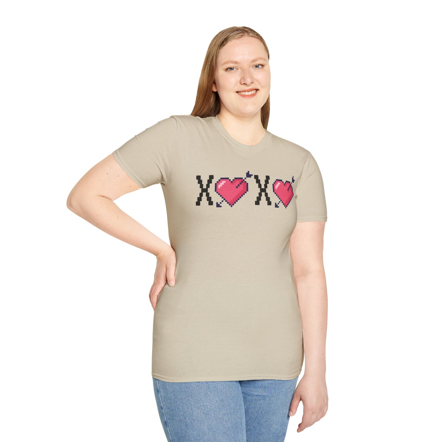 Retro Love: XOXO Pixel Heart Tee.