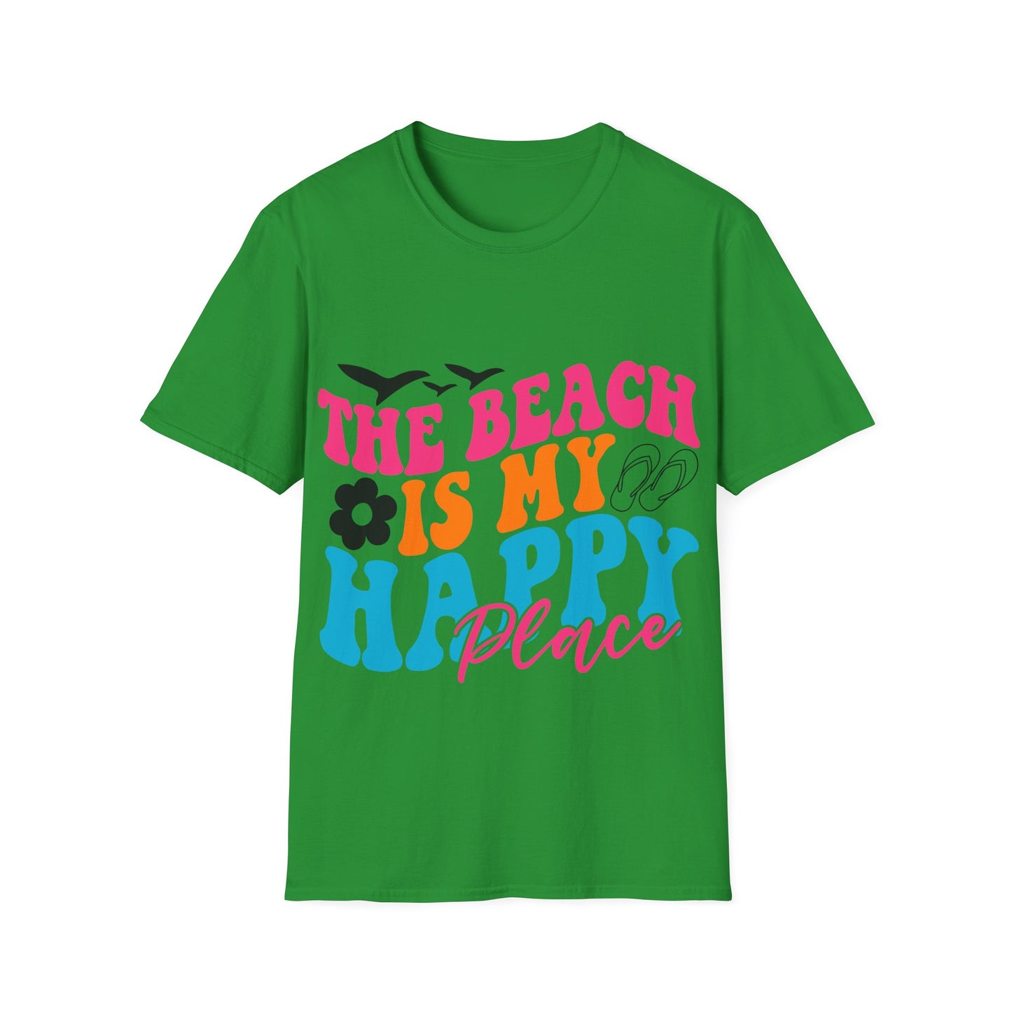 The Beach is my Happy Place ,Unisex Softstyle T-Shirt