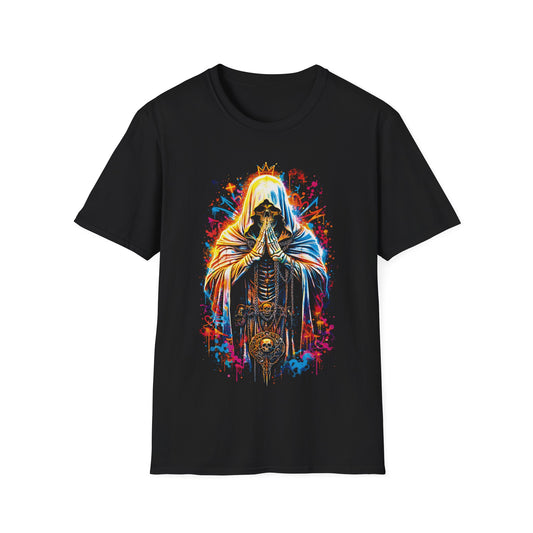 Mystical Hooded Figure Graphic T-Shirt