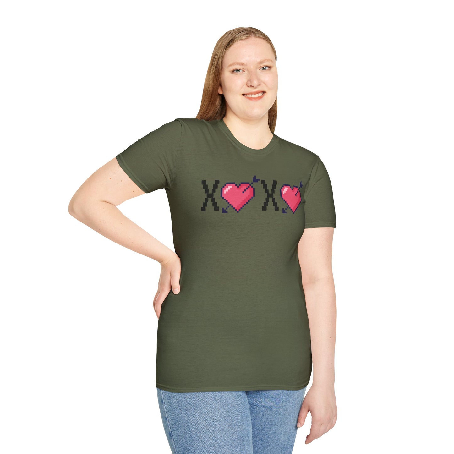 Retro Love: XOXO Pixel Heart Tee.