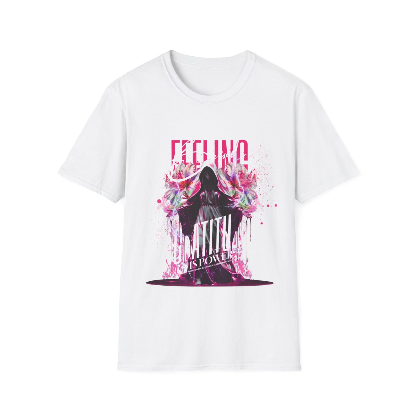 Feeling Beautiful Is Powerful T-Shirt — Floral Hooded Silhouette Tee