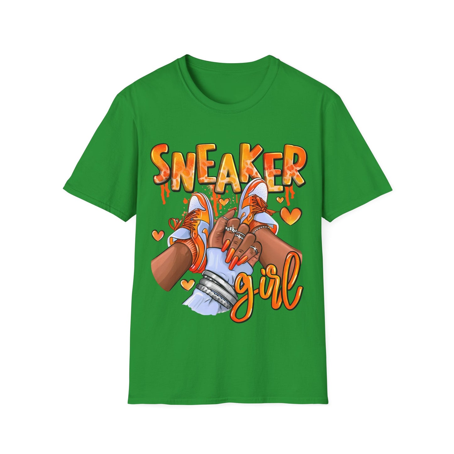 Sneaker Girl T-Shirt – Cute Orange Graphic Tee for Sneaker Lovers