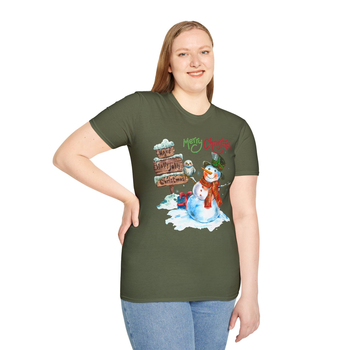 Frosty Fun Merry Christmas Snowman Unisex Tee