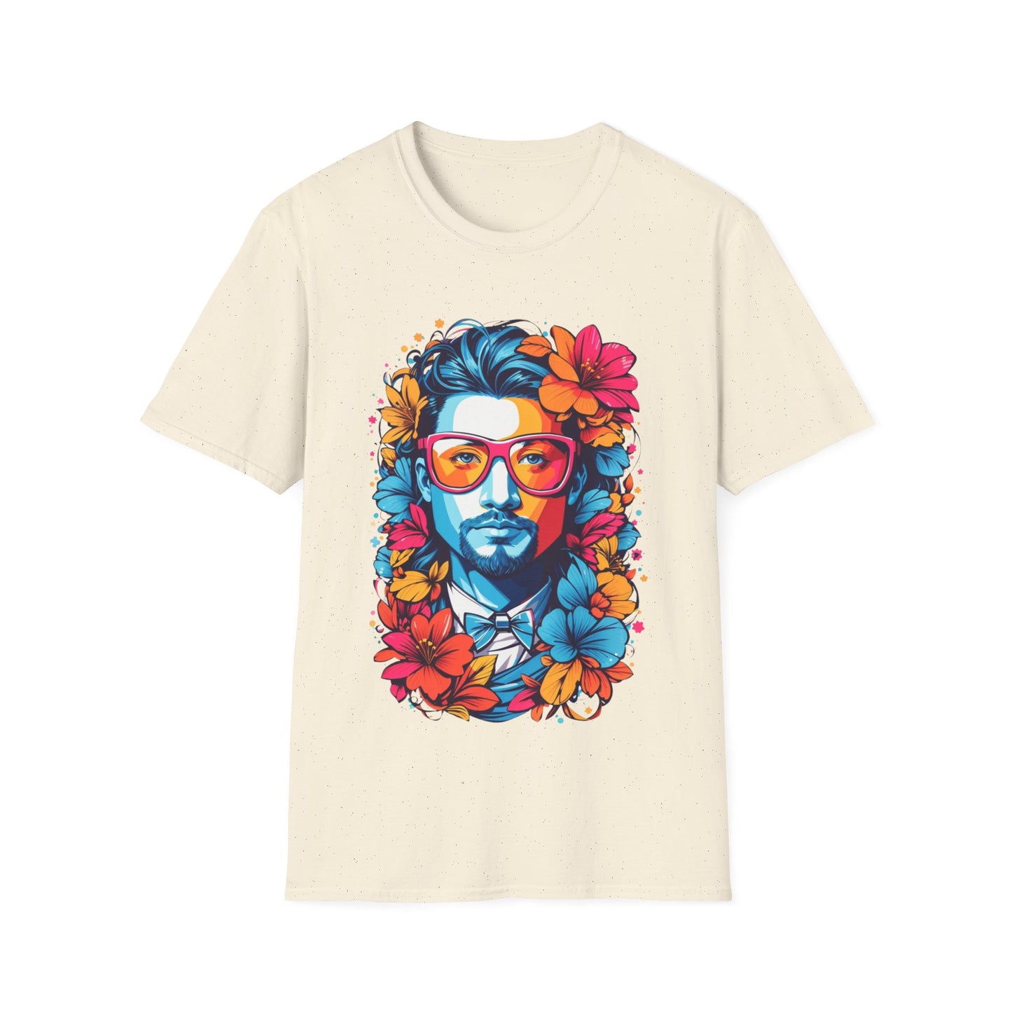 Vibrant Floral Portrait Unisex Softstyle T-Shirt