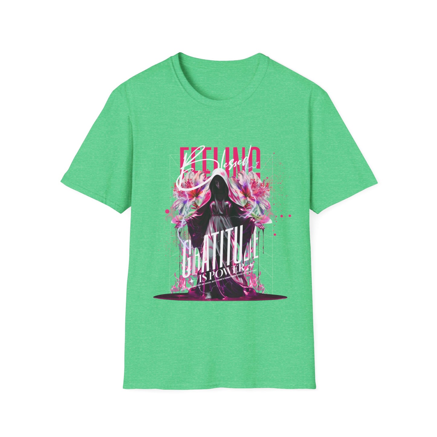 Feeling Beautiful Is Powerful T-Shirt — Floral Hooded Silhouette Tee